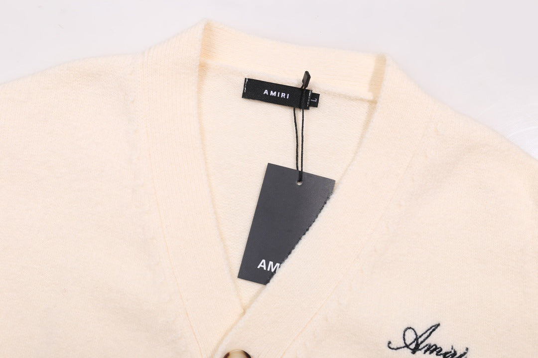 AMRI Cotton V-Neck Bones Cardigan