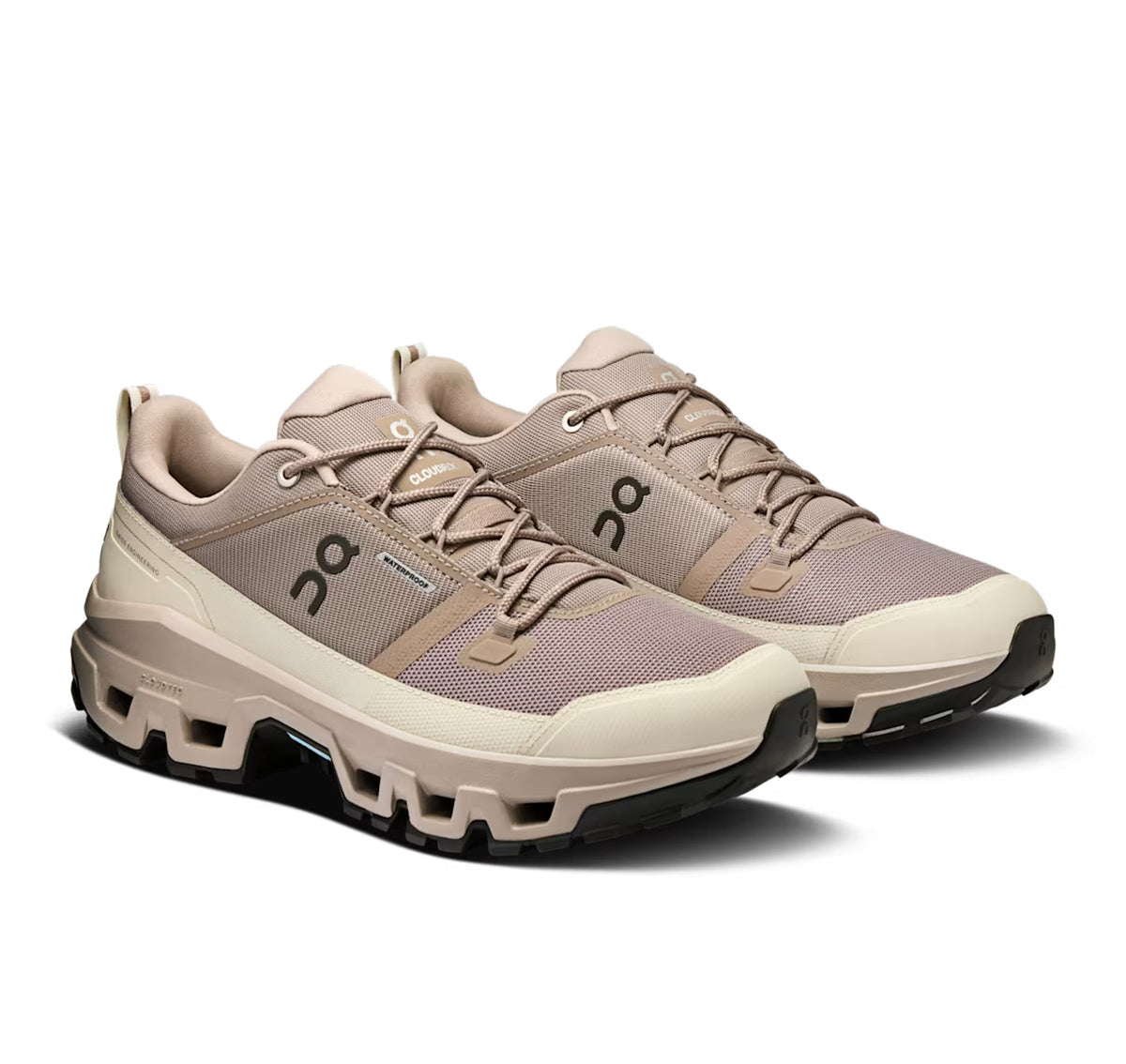 ON Mens Cloudrock Low Waterproof Cinder/Fog