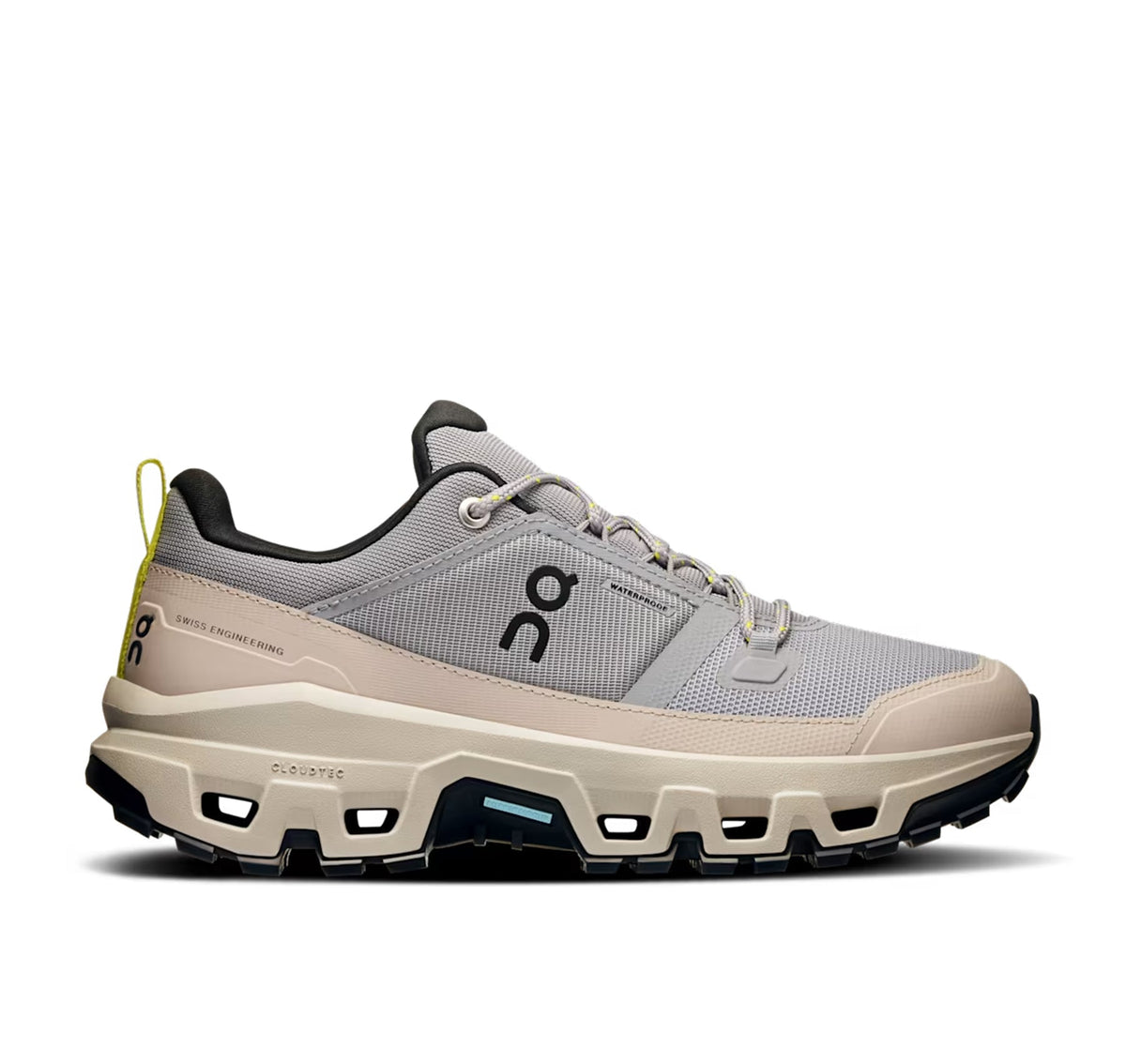 ON Womens Cloudrock Low Waterproof Alloy/Ice
