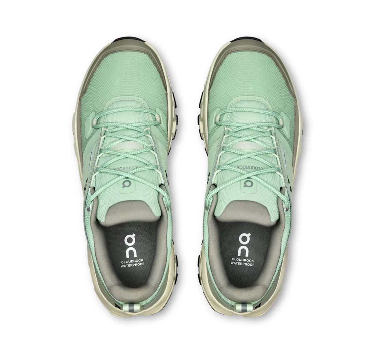 ON Womens Cloudrock Low Waterproof Mineral/Aloe