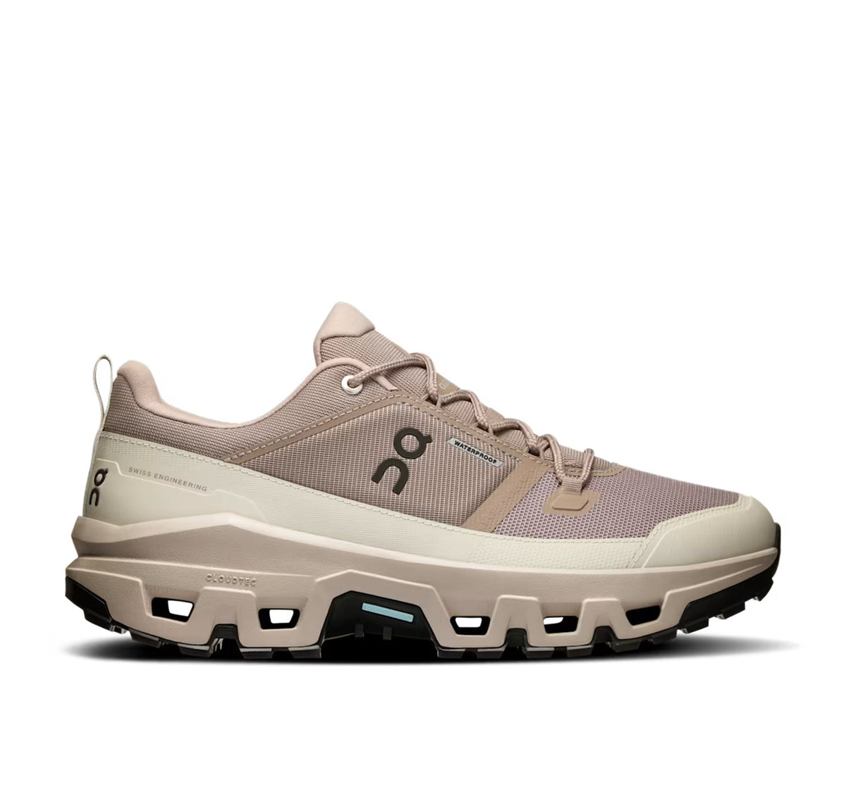 ON Mens Cloudrock Low Waterproof Cinder/Fog