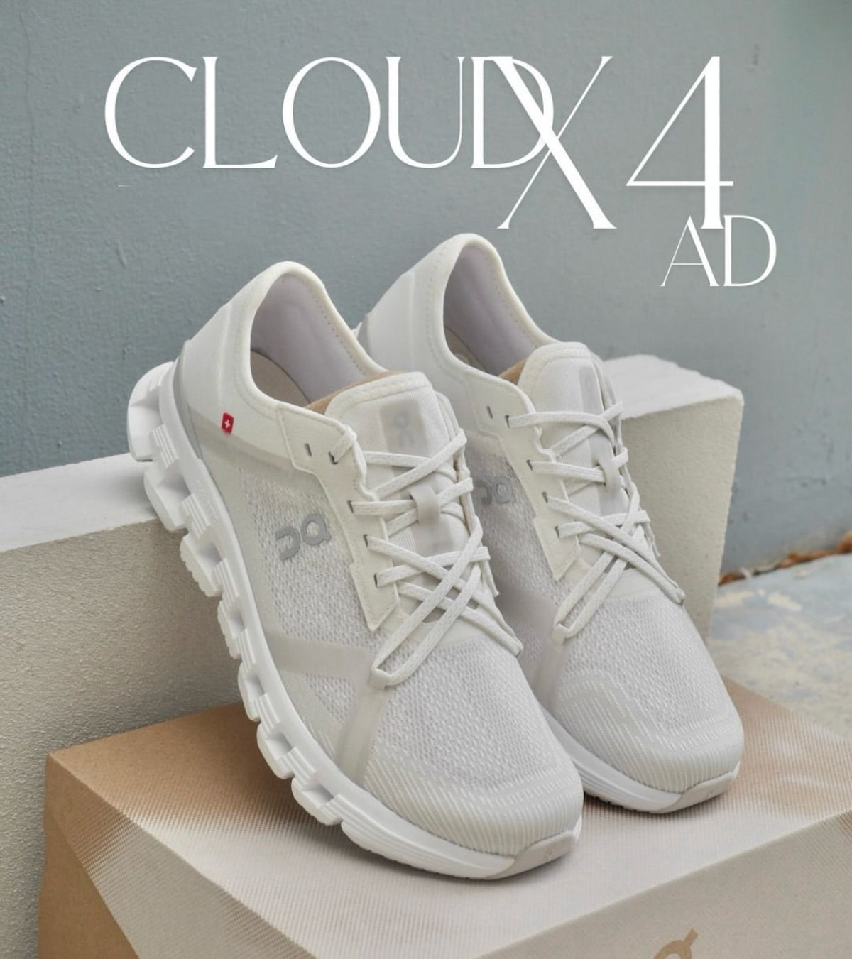 ON Cloud X 4 AD 鈥榃hite鈥�