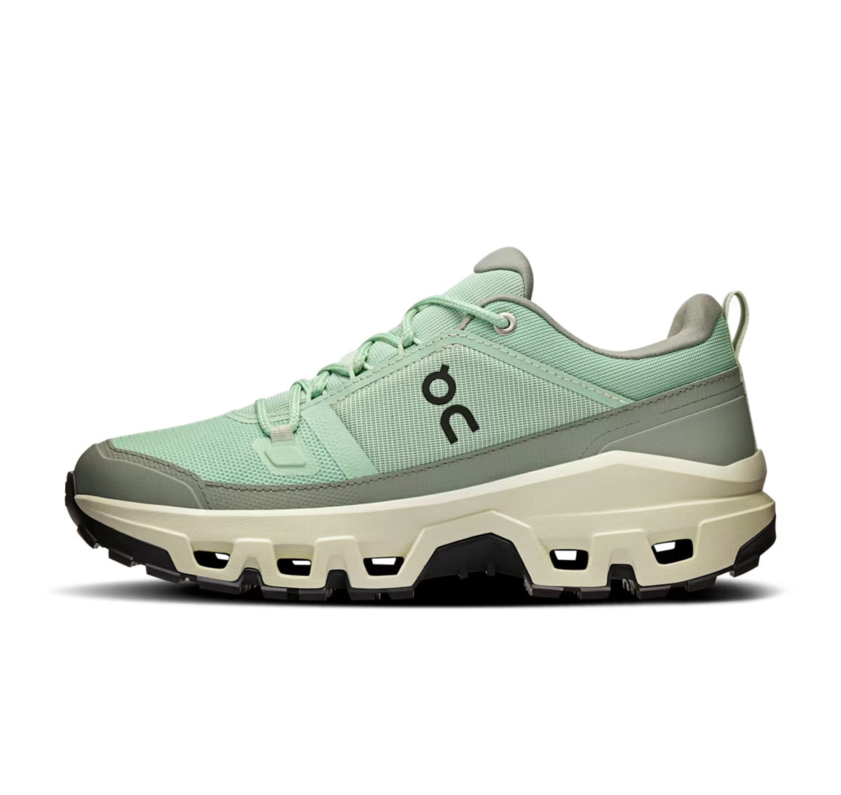 ON Womens Cloudrock Low Waterproof Mineral/Aloe